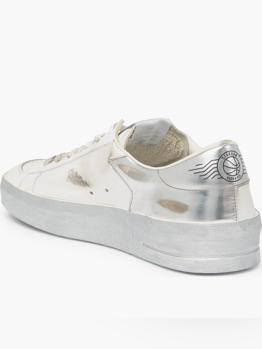 NWT Golden Goose White & Silver Star Low-Top Stardan Sneaker Rare Size 11/41 - Picture 2 of 15